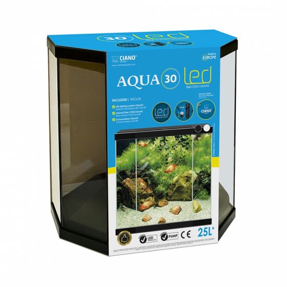 Aquarium aqua 30 led zwart